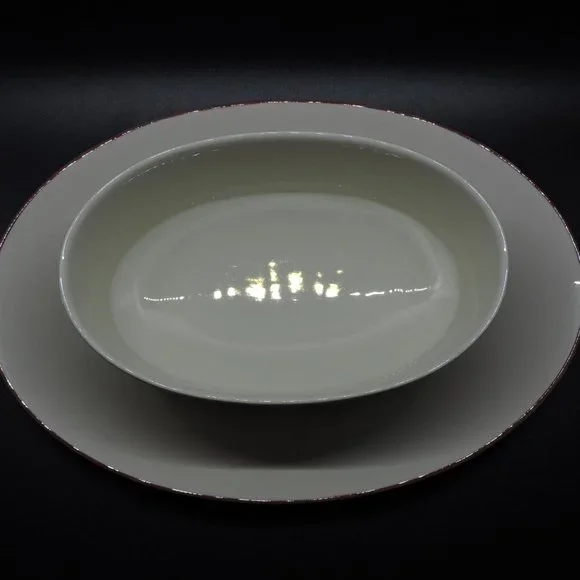 Villeroy & Boch VITRO-Porcelain Attached Gravy Dish Underplate Collage Pattern - Picture 5 of 10